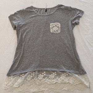 Women's Grey Short Sleeve Tee Shirt